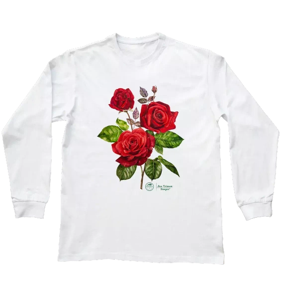 Róża 'Crimson Bouquet' — koszulka z długim rękawem dla dziecka