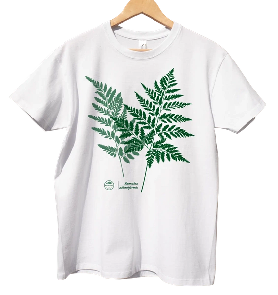 koszulka klasyczna, unisex, z motywem roślinnym — paproć skórzasta